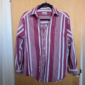 Vintage 90s Chic Raspberry Striped Button Down
